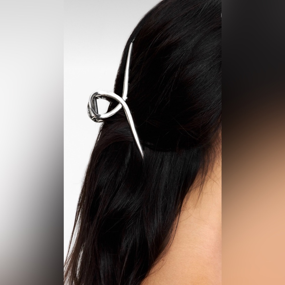 Silver Swirl Large Hair Clip Claw | New